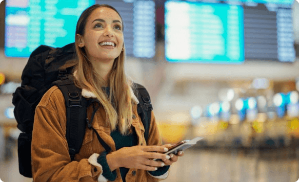 Family travelling away from home