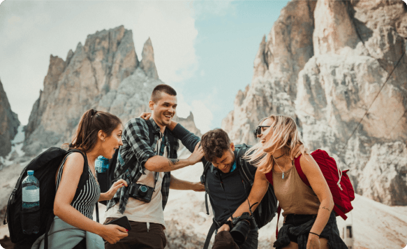 Family travelling away from home