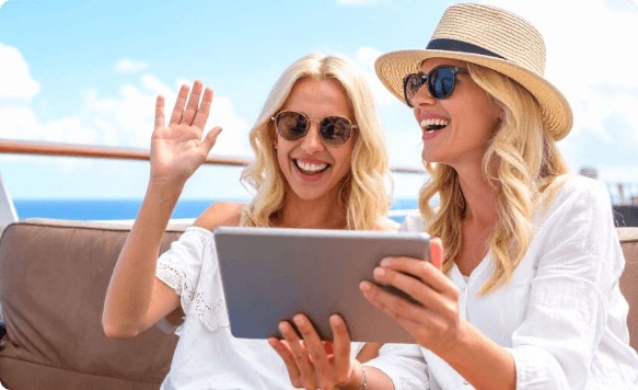 Family travelling away from home